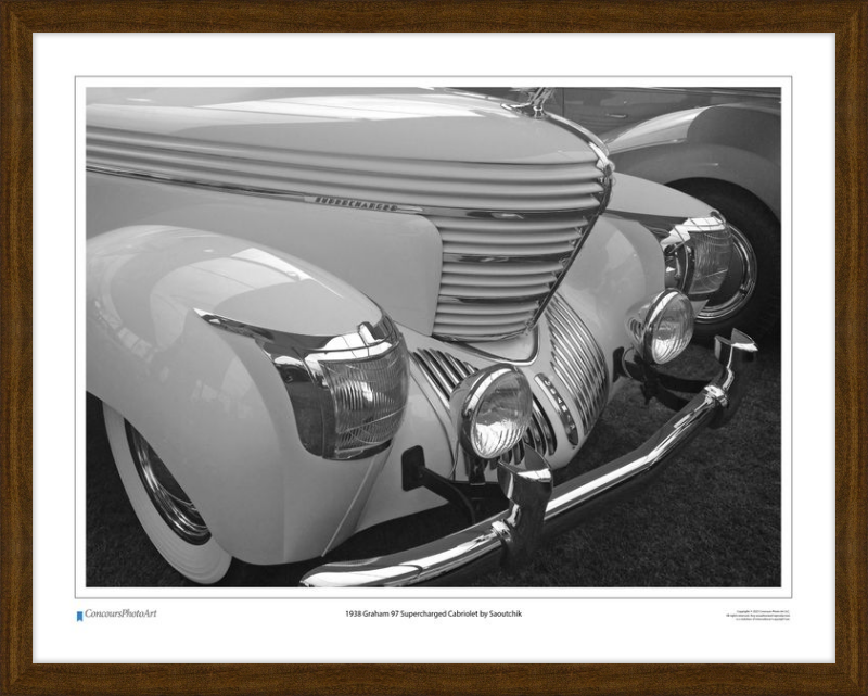 1938 Graham 97 Supercharged Cabriolet by Saoutchik / CPA307B / Black and White