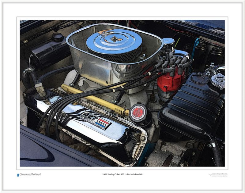1966 Shelby Cobra 427 cubic inch Ford V8 / CPA711C / Stylized Image