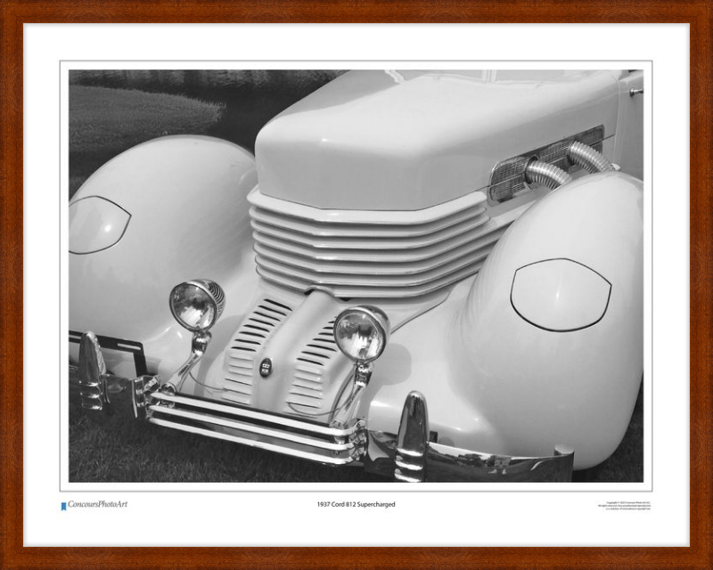 1937 Cord 812 Supercharged / CPA309B / Black and White