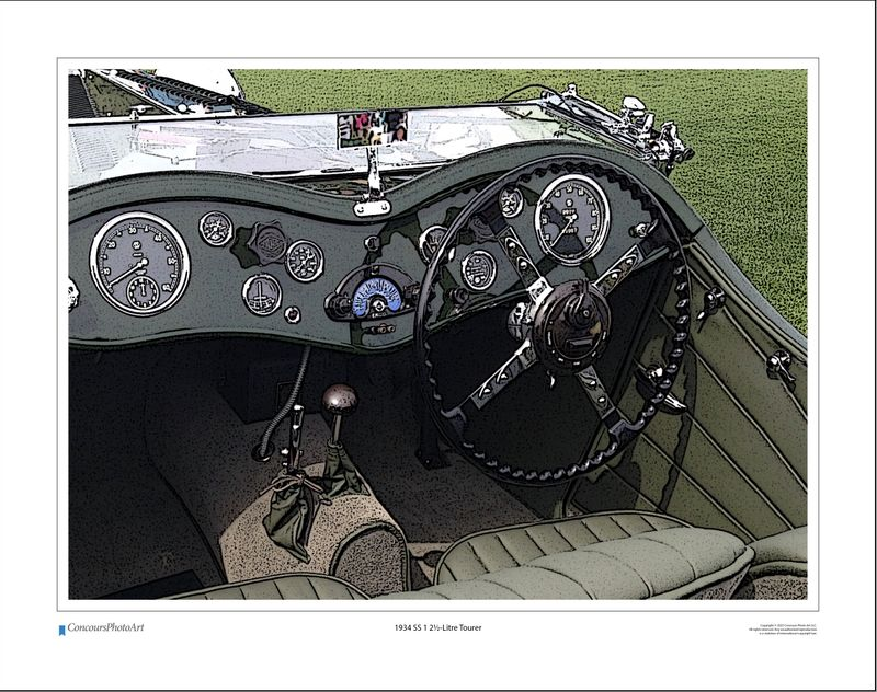 1934 SS 1 2½-Litre Tourer / CPA612C / Stylized Image