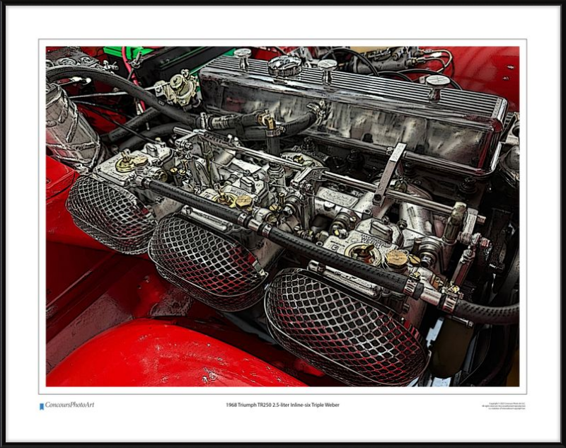 1968 Triumph TR250 2.5-liter Inline-six Triple Weber / CPA707C / Stylized Image