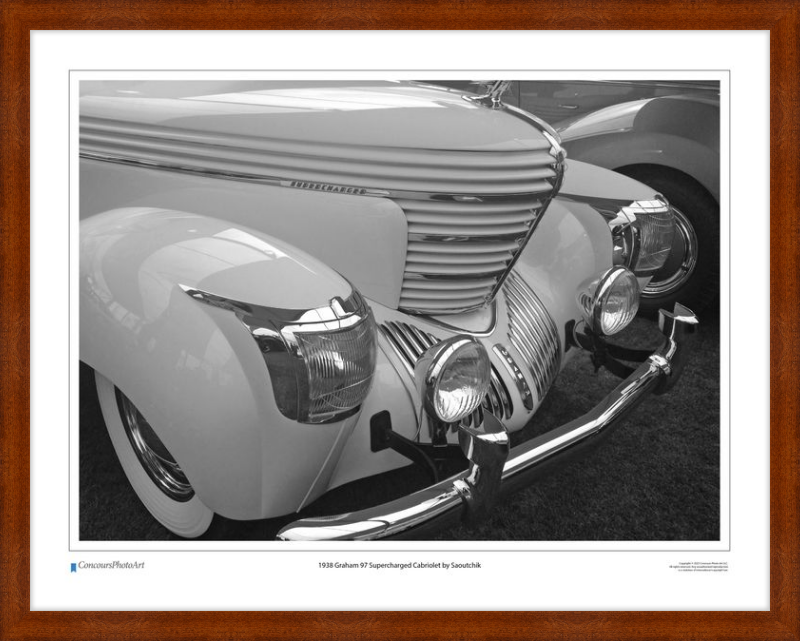1938 Graham 97 Supercharged Cabriolet by Saoutchik / CPA307B / Black and White