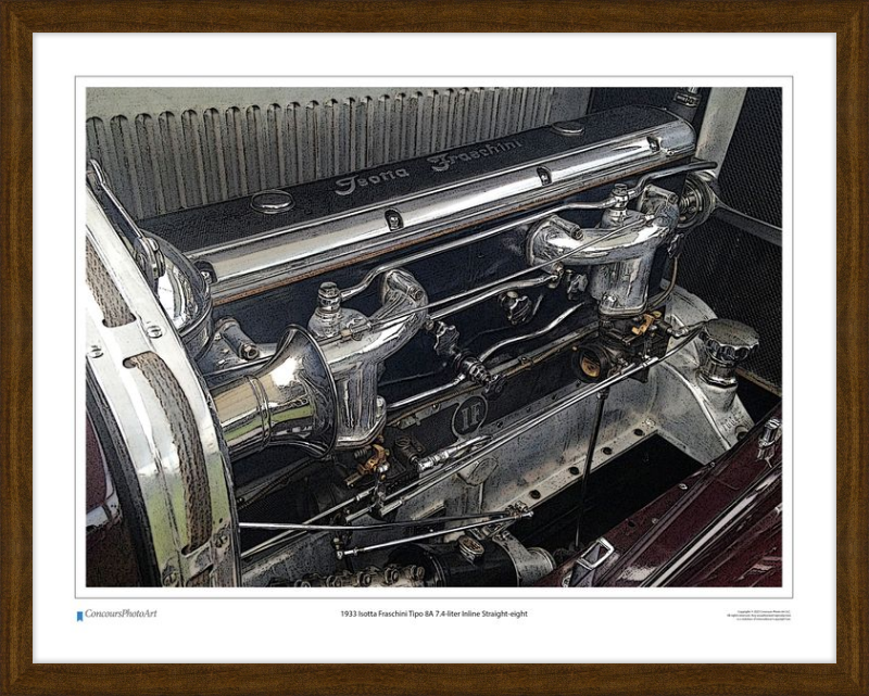 1933 Isotta Fraschini Tipo 8A 7.4-liter Inline Straight-eight / CPA712C / Stylized Image