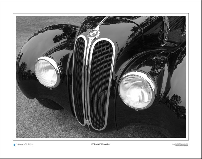 1937 BMW 328 Roadster / CPA206B / Black and White