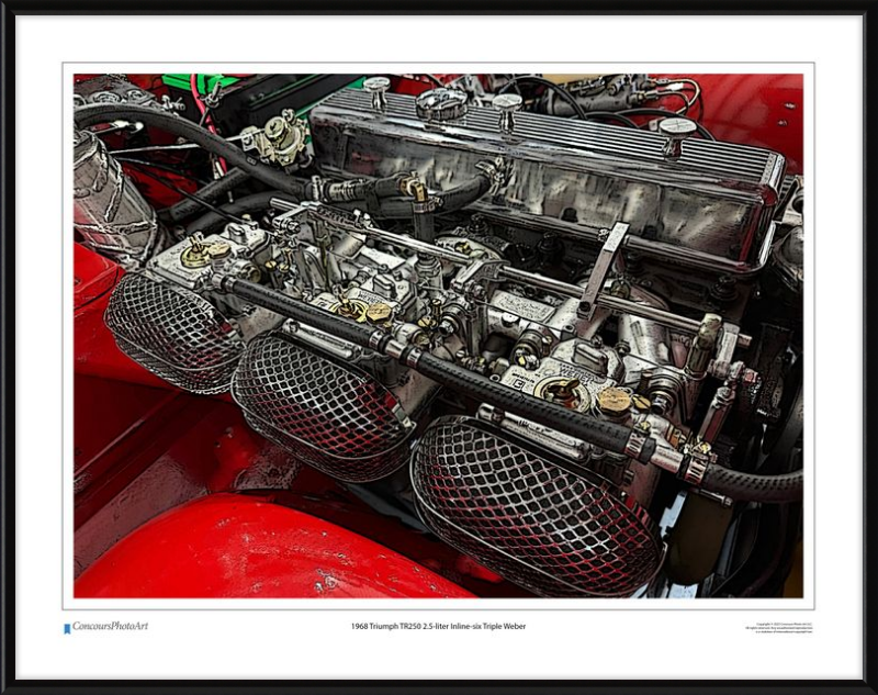 1968 Triumph TR250 2.5-liter Inline-six Triple Weber / CPA707C / Stylized Image