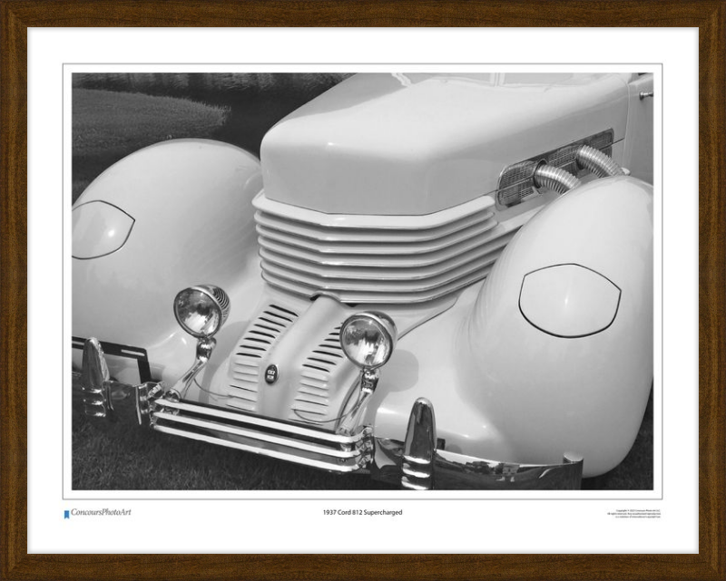 1937 Cord 812 Supercharged / CPA309B / Black and White