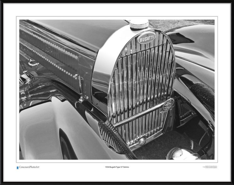 1934 Bugatti Type 57 Stelvio / CPA201B / B&W Print