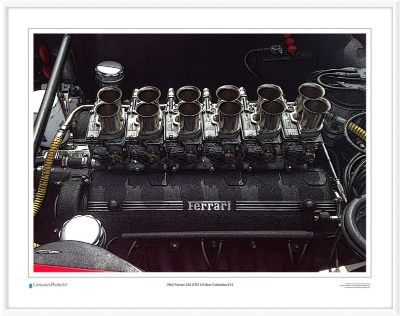 1962 Ferrari 250 GTO 3.0-liter Colombo V12 / CPA705C / Stylized Image