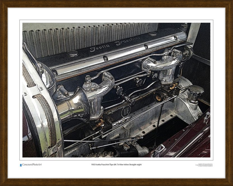 1933 Isotta Fraschini Tipo 8A 7.4-liter Inline Straight-eight / CPA712C / Stylized Image