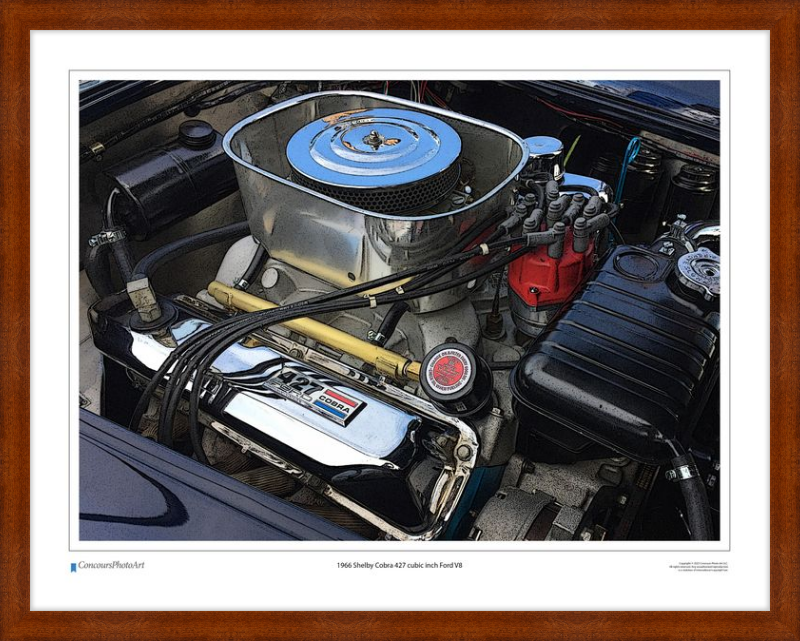 1966 Shelby Cobra 427 cubic inch Ford V8 / CPA711C / Stylized Image