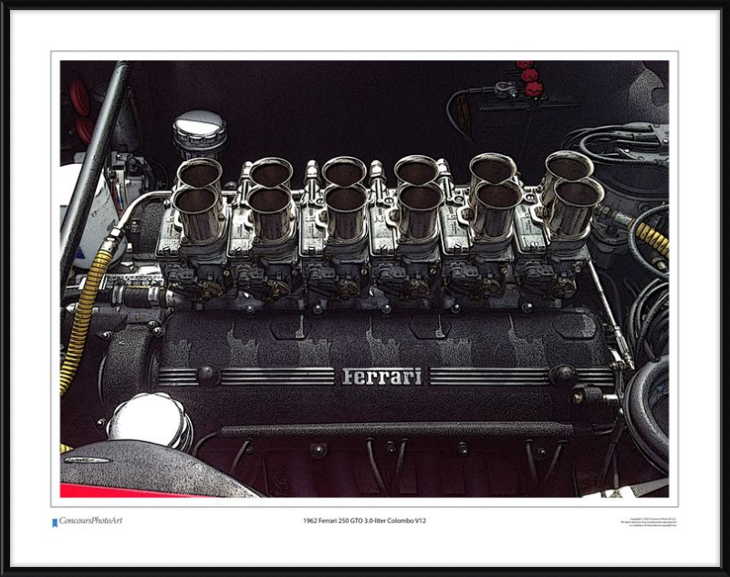 1962 Ferrari 250 GTO 3.0-liter Colombo V12 / CPA705C / Stylized Image