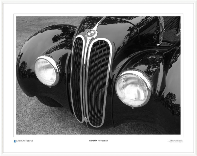 1937 BMW 328 Roadster / CPA206B / Black and White
