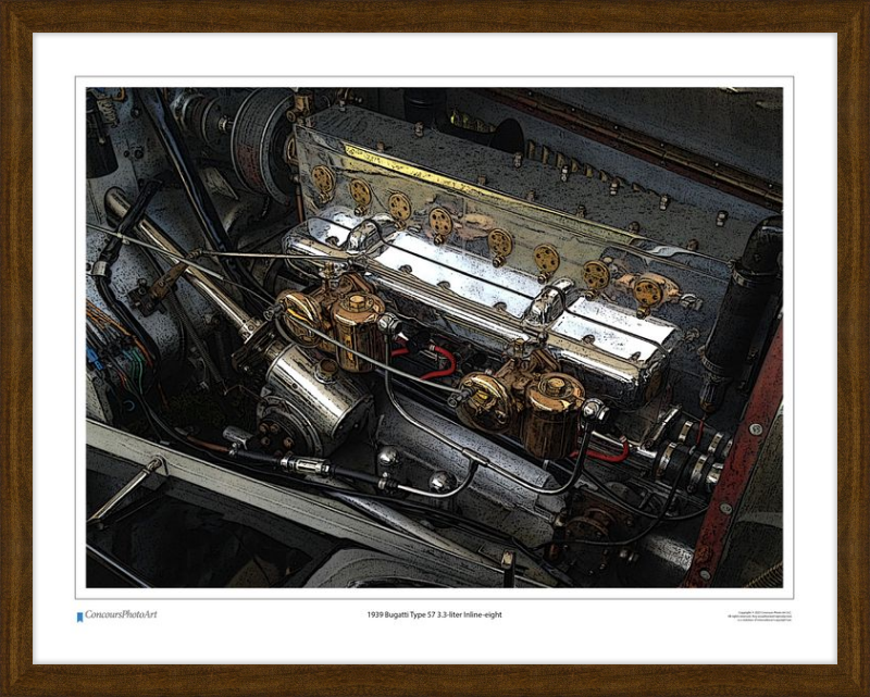 1939 Bugatti Type 57 3.3-liter Inline-eight / CPA710C / Stylized Image