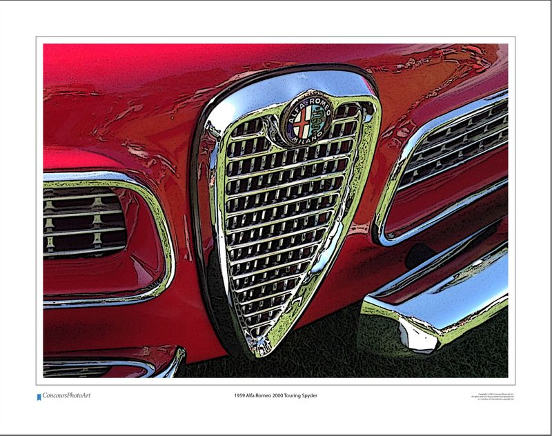 1959 Alfa Romeo 2000 Touring Spyder / CPA209C / Stylized Image