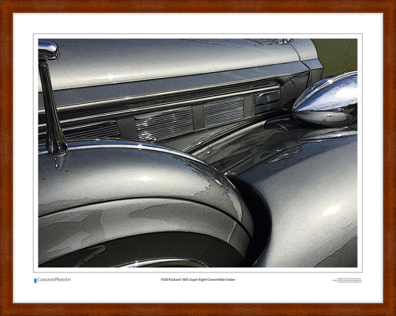 1938 Packard 1605 Super Eight Convertible Sedan / CPA308C / Stylized Image