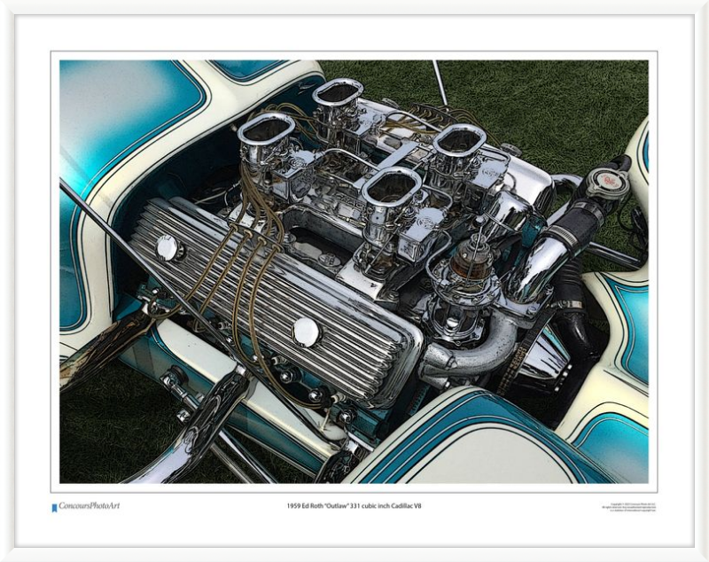 1959 Ed Roth “Outlaw” 331 cubic inch Cadillac V8 / CPA706C / Stylized Image