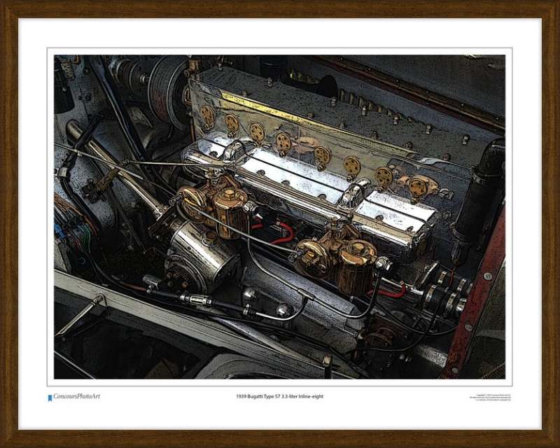 1939 Bugatti Type 57 3.3-liter Inline-eight / CPA710C / Stylized Image