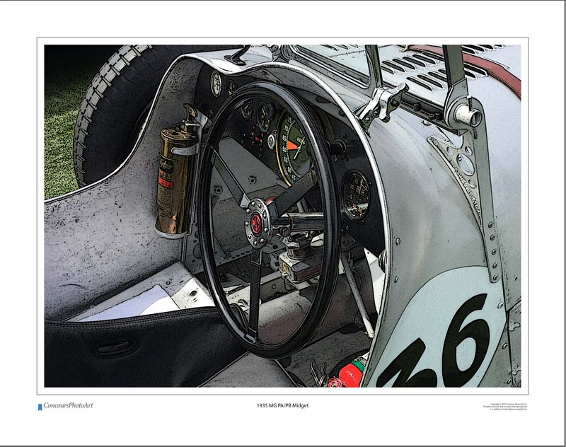 1935 MG PA/PB Midget / CPA607C / Stylized Image