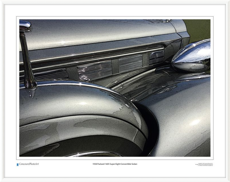 1938 Packard 1605 Super Eight Convertible Sedan / CPA308C / Stylized Image