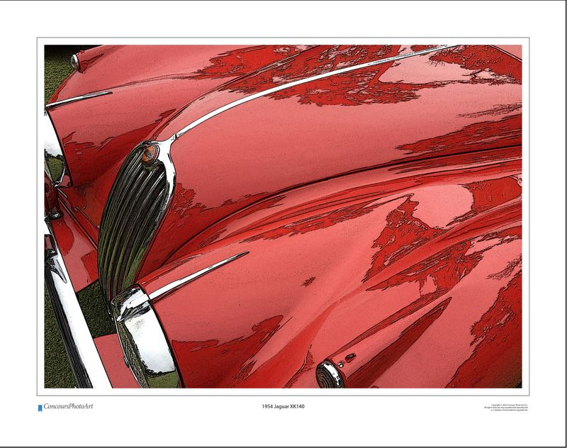 1954 Jaguar XK140 / CPA106C / Stylized Image