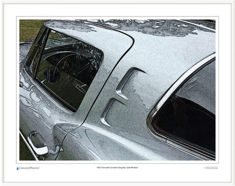 1963 Chevrolet Corvette Sting Ray "Split Window" / CPA301C / Stylized Print