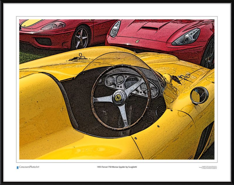 1955 Ferrari 750 Monza Spyder by Scaglietti / CPA610C / Stylized Image