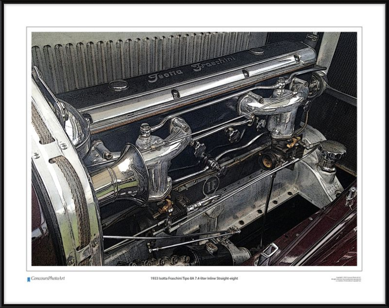 1933 Isotta Fraschini Tipo 8A 7.4-liter Inline Straight-eight / CPA712C / Stylized Image