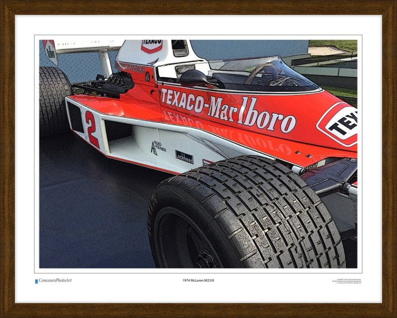1974 McLaren M23/8 / CPA407C / Stylized Image