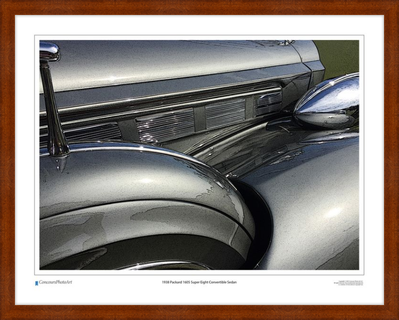 1938 Packard 1605 Super Eight Convertible Sedan / CPA308C / Stylized Image