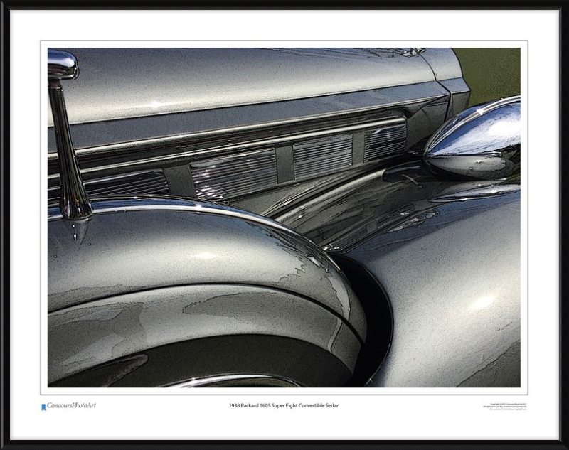 1938 Packard 1605 Super Eight Convertible Sedan / CPA308C / Stylized Image
