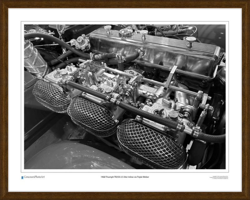 1968 Triumph TR250 2.5-liter Inline-six Triple Weber / CPA707B / Black and White