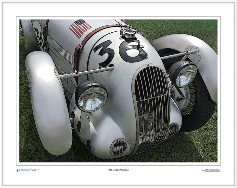 1935 MG PA/PB Midget / CPA410C / Stylized Image