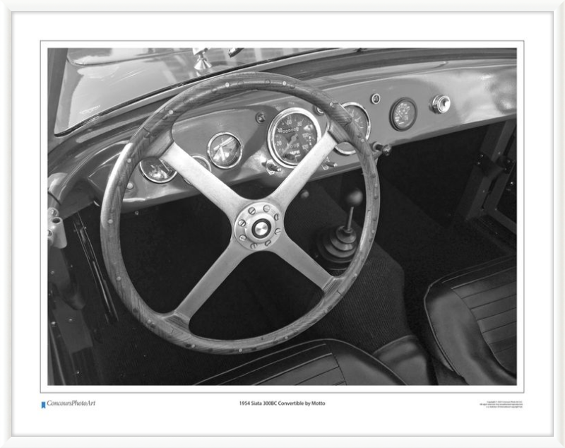 1954 Siata 300BC Convertible by Motto / CPA611B / Black and White