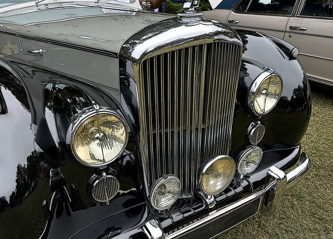 Bentley car at Concours automotive event in stylized format.