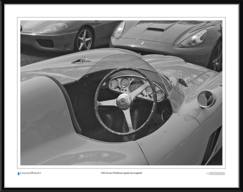 1955 Ferrari 750 Monza Spyder by Scaglietti / CPA610B / Black and White