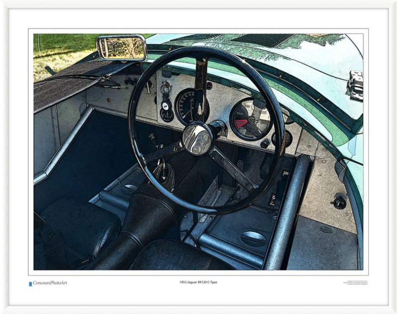 1953 Jaguar XK120 C-Type / CPA615C / Stylized Print