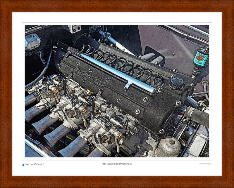 1957 Maserati 2-liter DOHC Inline-six / CPA714C / Stylized Print