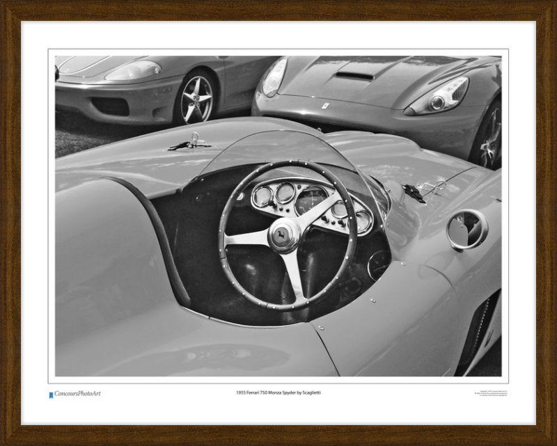 1955 Ferrari 750 Monza Spyder by Scaglietti / CPA610B / B&W Print