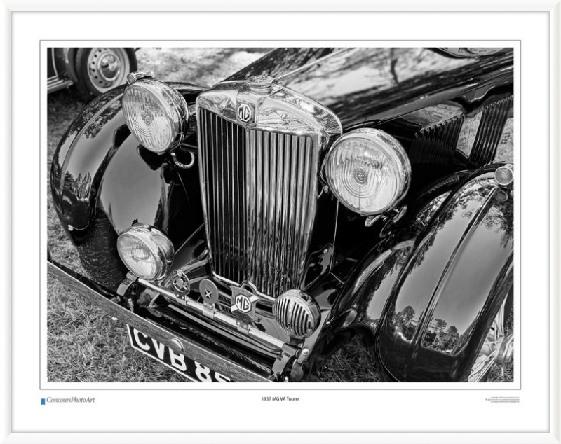 1937 MG VA Tourer / CPA120B / B&W Print