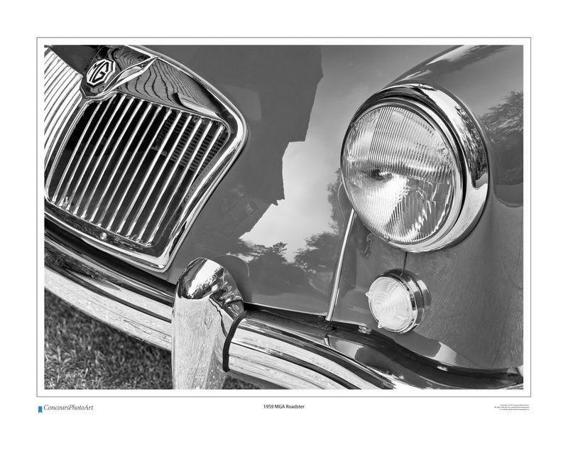 1959 MGA Roadster / CPA119B / B&W Print