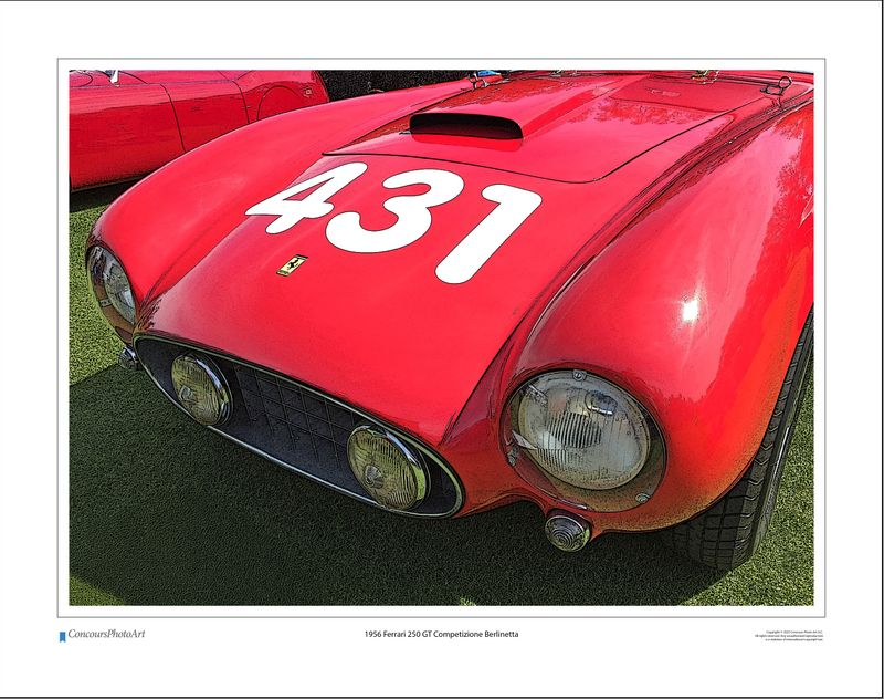 1956 Ferrari 250 GT Competizione Berlinetta / CPA4208C / Stylized Image