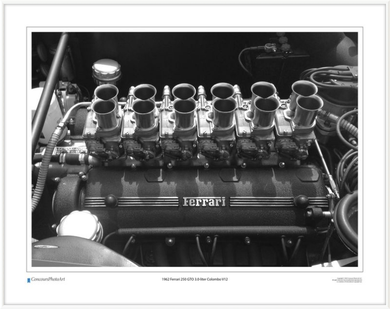 1962 Ferrari 250 GTO 3.0-liter Colombo V12 / CPA705B / Black and White