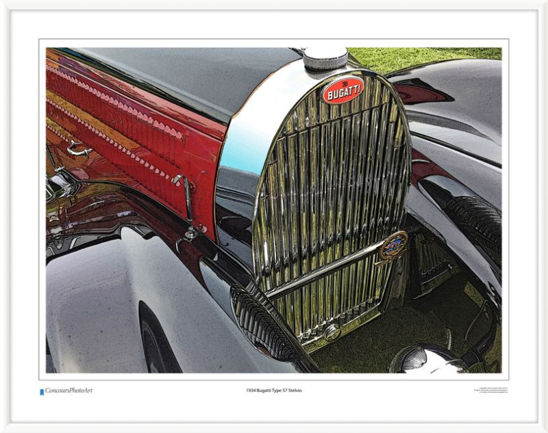 1934 Bugatti Type 57 Stelvio / CPA201C / Stylized Print