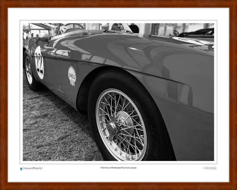 1954 Ferrari 500 Mondial Pinin Farina Spider/ CPA219B / B&W Print