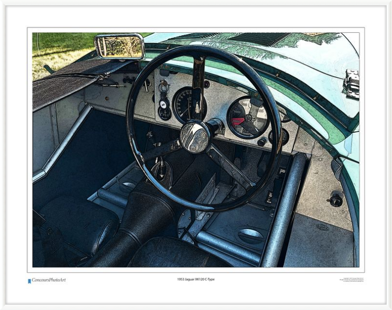 1953 Jaguar XK120 C-Type / CPA615C / Stylized Print