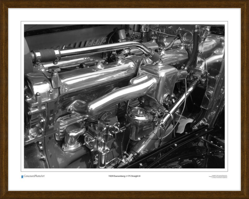 1929 Duesenberg J-175 Straight 8 / CPA703B / B&W Print
