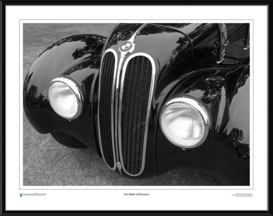 1937 BMW 328 Roadster / CPA206B / Black and White