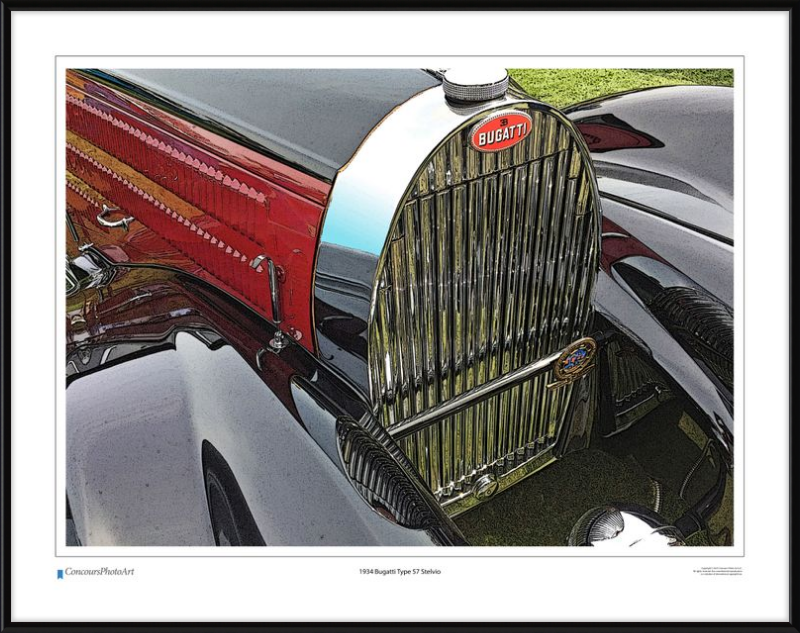 1934 Bugatti Type 57 Stelvio / CPA201C / Stylized Print