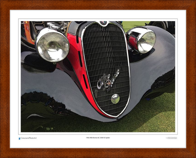1942 Alfa Romeo 6C 2500 SS Spider / CPA216C / Stylized Print