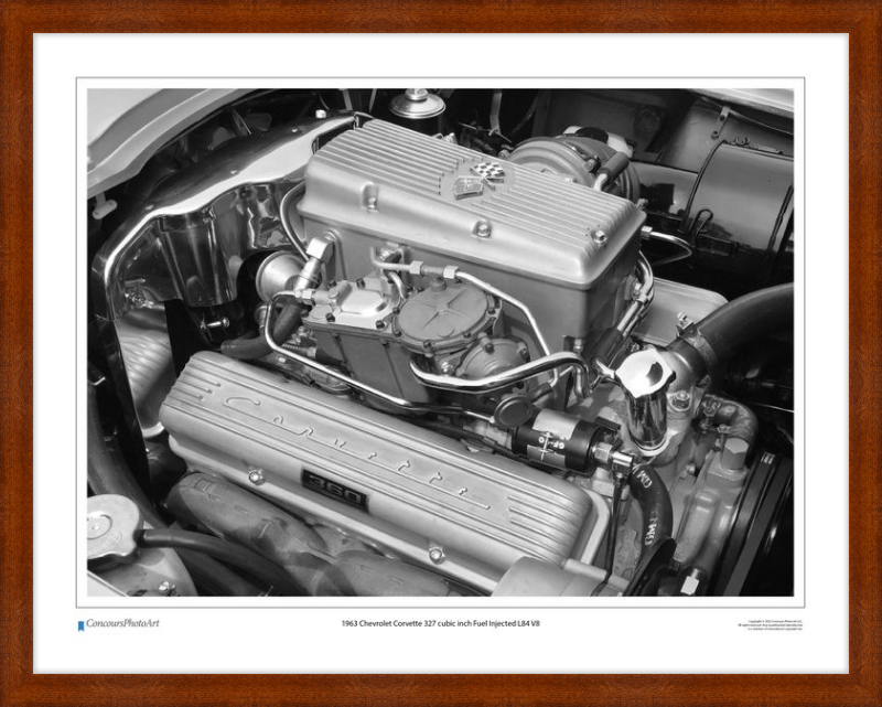 1963 Chevrolet Corvette 327 cubic inch Fuel Injected L84 V8 / CPA708B / Black and White